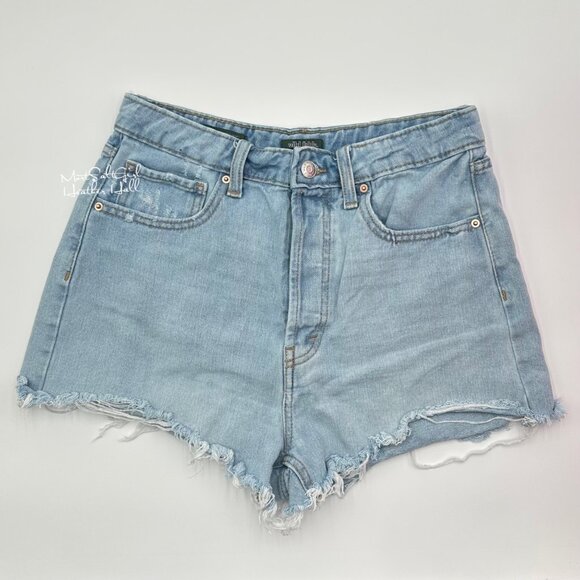 Wild Fable Light Wash Highest Rise Cutoff Denim Shorts Size 6 - Picture 1 of 4